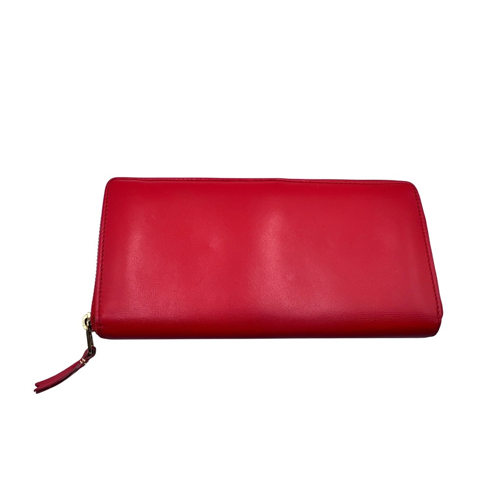 Comme des Garcons Zip Around Wallet Womens OS Red Good Leather Long Wallet